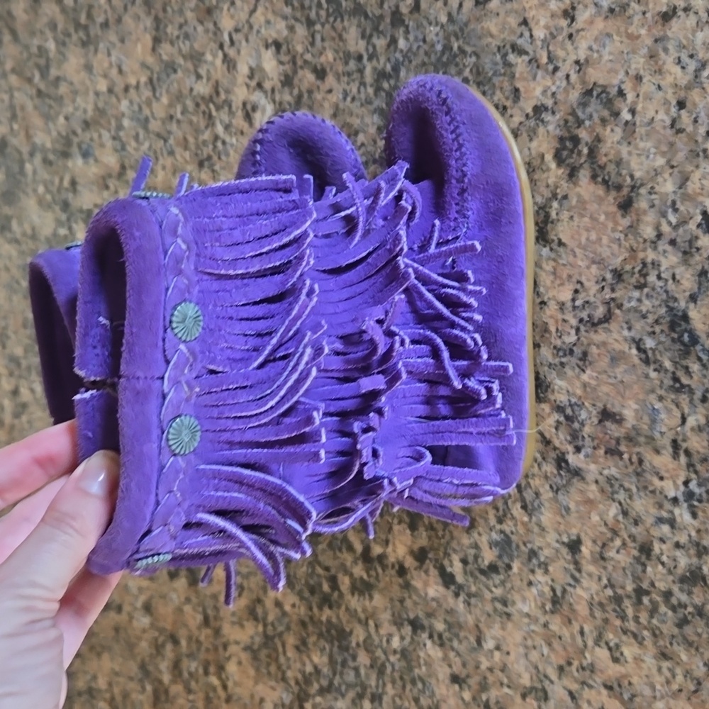 Minnetonka Leather Purple Boots - Size 10
